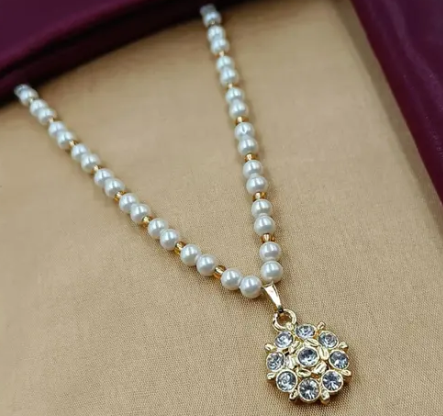 Gold Plated Premium Quality Moti Mala with Pendant