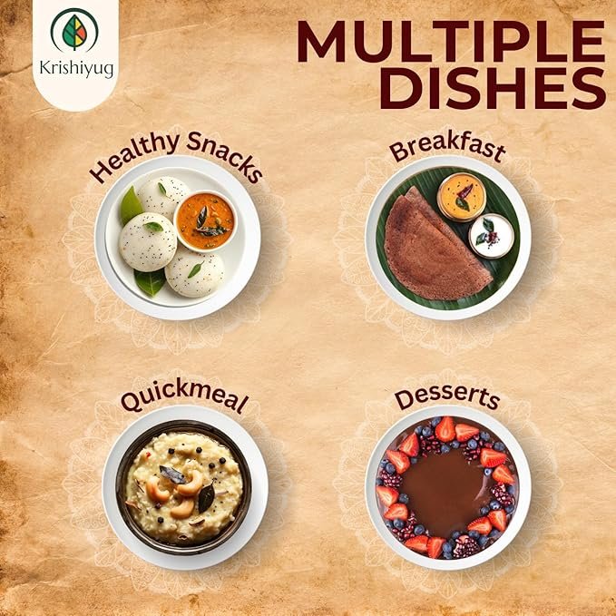 Krishiyug Unpolished 5 Millets Combo Pack of Little Millet, Kodo, Foxtail, Barnyard and Browntop Millet 1Kg each (Pack of 5) - Image 4