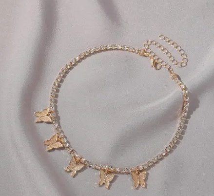 Nehdal Single Layered Butterfly Studded Necklace For Girls And Women - Image 2