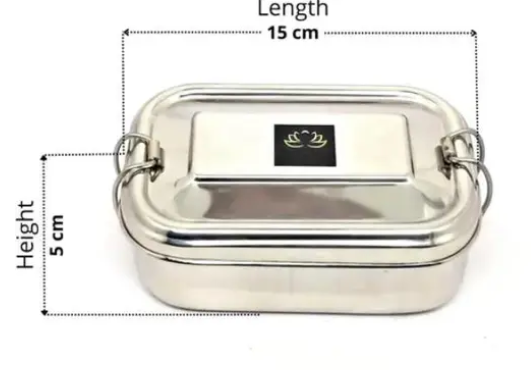 Stainless Steel Lunch Box Rectangle Tiffin Box Lunch Box for School, Office Kids, Adults -Big - Image 4