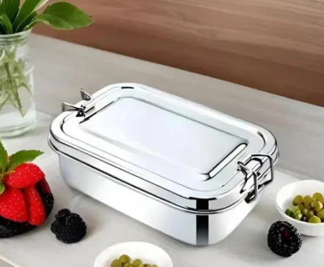Stainless Steel Lunch Box Rectangle Tiffin Box Lunch Box for School, Office Kids, Adults -Big
