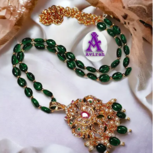 Women's Necklace New Arrivals Avirah Designer Dark Green Color Hyderabadi Beats