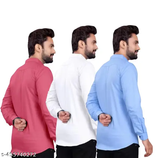 Classy Men's Cotton Full Sleeve Shirt Stylish and Comfortable in Our Latest Designer Collection"(Pack of 3 Shirt ) - Image 2