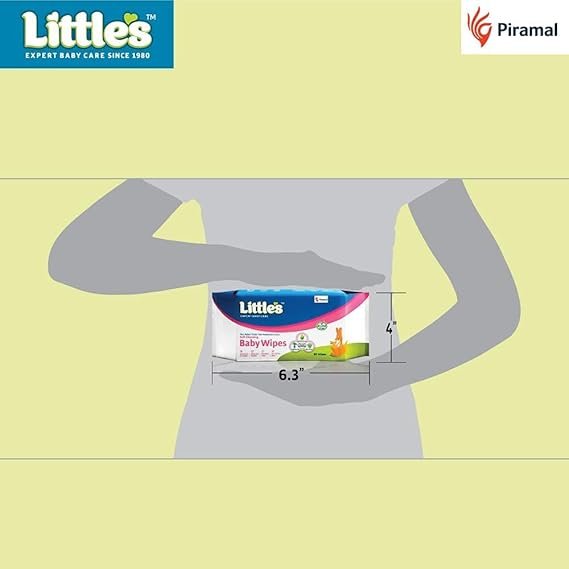 Little's Soft Cleansing Baby Wipes (80 Wipes, Lid Pack of 8) I Extra Thick and Moist I Goodness of Aloe Vera, Vitamin E & Jojoba Oil I Nourishes Skin I Alcohol-Free I Paraben-Free I Clinically Tested - Image 2