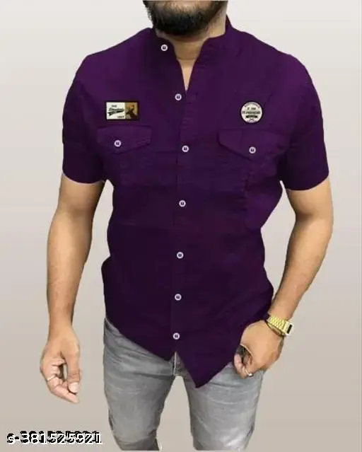 Men's Cargo Double Pocket Trendy Shirt 100%Cotton shirts