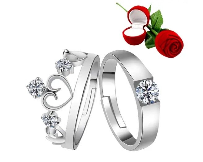 Shimmering Charming Couple Rings